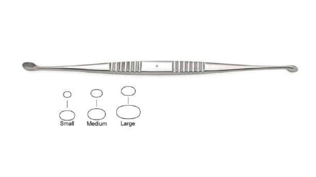 Volkmann bone curette straight, 170mm & 220mm long small Medium Large